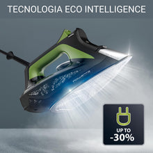 Carica l'immagine nel visualizzatore di Gallery, Rowenta DW6330D1 Eco Intelligence Ferro a Vapore, Distribuzione Ottimale del Vapore, 2500 W di Potenza, Tempo di Riscaldmento Rapido, 300 ml, Nero/Verde