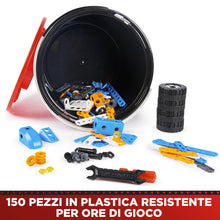 Carica l'immagine nel visualizzatore di Gallery, BANDAI - Meccano Junior Barile 150 pezzi - Kit di Costruzione 5 Modelli, 2 attrezzi, istruzioni, secchio con manico - Ki