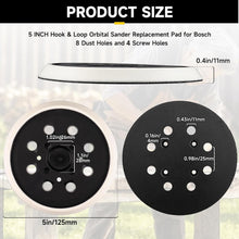 Carica l'immagine nel visualizzatore di Gallery, STEBRUAM Confezione da 2 dischi abrasivi professionali da 125 mm con gancio e anello, 8 fori, compatibili con levigatric
