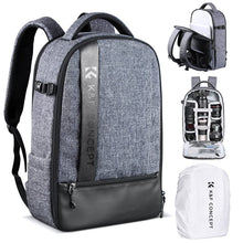 Carica l'immagine nel visualizzatore di Gallery, K&amp;F Concept Zaino per Fotocamera Professionale, Borsa Fotocamera Impermeabile, Zaino Fotocamera di Grande Capacità