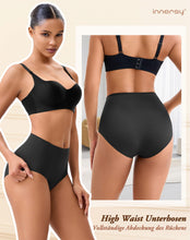 Carica l'immagine nel visualizzatore di Gallery, INNERSY Slip Donna Senza Cuciture Nero Vita Alta Mutande Microfibra Culotte Elastico Pacco da 3 (M, 3 Nero Classico)