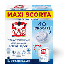 Carica l'immagine nel visualizzatore di Gallery, Omino Bianco Additivo Lavatrice Bianco Vivo Idrocaps, 10 Caps x 4