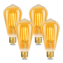Carica l'immagine nel visualizzatore di Gallery, Edison lampadina vintage E27, 2200K, 4 pezzi lampadine led e27 luce calda Ideale per la nostalgia e l'illuminazione retr