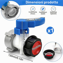 Carica l'immagine nel visualizzatore di Gallery, VEEKAY IBC Serbatoio adattatore DN50 75mm,Adattatore Universale per Serbatoio Dell'acqua 1000L,Rubinetto di Scarico Univ