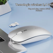 Carica l'immagine nel visualizzatore di Gallery, Uiosmuph Q5 Mouse Wireless, 2,4GHz Ricaricabile Silenzioso Mouse,Argento