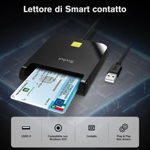 Carica l&#39;immagine nel visualizzatore di Gallery, Recbot lettore smart card firma digitale, Lettore Smart Card Tessera Sanitaria, Lettore Smart Card CNS, Lettore di Smart CRS/CNS Compatibile con Windows 10 e Windows 11