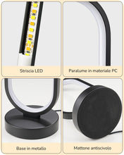 Carica l'immagine nel visualizzatore di Gallery, EDISHINE Lampada Comodino LED, Dimmer Touch, 3 Temperature di Colore, Nero