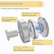 Carica l'immagine nel visualizzatore di Gallery, 4 ganci a ventosa, gancio a ventosa, argento, ventosa con portasciugamani extra forti, riutilizzabili e rimovibili, ganc