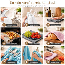 Carica l'immagine nel visualizzatore di Gallery, Zindoo 5 Pezzi Strofinacci Cucina Microfibra 40x40 cm Multicolore