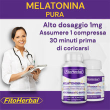 Carica l'immagine nel visualizzatore di Gallery, MELATONINA PURA FORTE | Integratore per Dormire | Alto Dosaggio da 1 mg