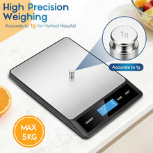 Carica l'immagine nel visualizzatore di Gallery, Zivacate Bilancia Cucina Digitale, Bilancia da Cucina 5kg, Piatto Inox
