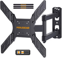 Carica l'immagine nel visualizzatore di Gallery, Perlegear Supporto da Parete per TV da 26 a 60 Pollici, Staffa TV con Braccio Girevole ed Estendibile, Max VESA 400x400, Supporto Ultra Resistente 45 kg - PGMFK6