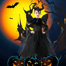 Carica l&#39;immagine nel visualizzatore di Gallery, Malefica Costume da Regina per bambine, Strega Cattiva Halloween, Abiti Tutu Principessa, Gonna Tulle Festa a Tema, Vestito Carnevale, Natale, Cosplay (XL 135-155 cm)