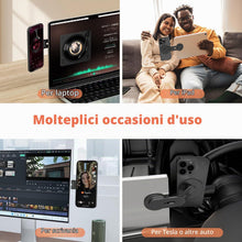 Carica l'immagine nel visualizzatore di Gallery, Supporto Magnetico per Laptop Compatibile con MagSafe iPhone/Samsung, Supporto Laterale per Telefono Pieghevole a 110° e