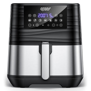 Innsky Friggitrice ad Aria 5,5 Litri, 1700W Friggitrice ad Aria Calda con 11 Programmi, Air Fryer con Funzione di Preriscaldamento, Sbrinamento, Keep Warm, Ricette Italiane