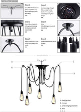 Carica l'immagine nel visualizzatore di Gallery, Lampadario Sospensione in Stile Vintage Industriale
