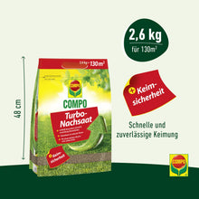 Carica l'immagine nel visualizzatore di Gallery, COMPO Turbo Reseeding - Semi per prato a germinazione rapida - Semi per prato di prima qualità con sicurezza di germinazione - 2,6 kg per 130 m²