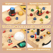 Carica l'immagine nel visualizzatore di Gallery, Joyreal Busy Board Montessori 2 Anno, Giochi in Legno con 19 LED, Pannello Sensoriale Bambini Montessori, Giochi Educativi Regalo Bimbo 2 3 4 Anni