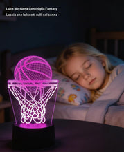 Carica l'immagine nel visualizzatore di Gallery, Lampada da basket 3D Decorativa, Lampada da comodino Camera Intelligente 7 Colori Per Bambini, Luce Notturna LED Decorat