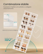 Carica l'immagine nel visualizzatore di Gallery, SONGMICS Set di 6 Scatole per Scarpe, in Plastica, Impilabile, Trasparente