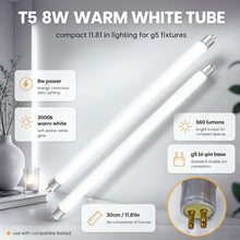 Carica l'immagine nel visualizzatore di Gallery, Set di 2 tubi fluorescenti T5, 8 W, 300 mm, bianco freddo, 6000 K, attacco G5, 560 lm, non dimmerabile, tubo di ricambio