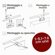 Carica l'immagine nel visualizzatore di Gallery, Lampada per specchio a LED 600 mm Lampada a sospensione 230V Lampada Bagno cromata, selezione: 600 mm, bianco neutro