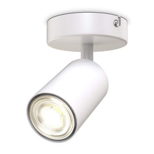 Carica l'immagine nel visualizzatore di Gallery, B.K.Licht Faretto da parete o soffitto orientabile, attacco per lampadina GU10 non inclusa, plafoniera in metallo bianco