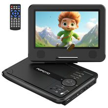 Carica l'immagine nel visualizzatore di Gallery, POFOTO Lettore DVD Portatile 9,5'' con Schermo HD Ruotabile 7,5'', Batteria 4-6 Ore, Supporto Multiformato Dischi/SD/USB, Antiurto, Riproduzione Memoria, Sync TV e Proiettore, con Caricatore per Auto