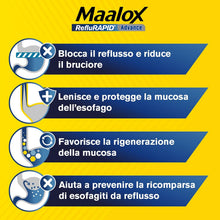 Carica l'immagine nel visualizzatore di Gallery, Maalox RefluRAPID Advance Antiacido con Acido Ialuronico, 20 Stick