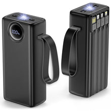 Carica l'immagine nel visualizzatore di Gallery, Power Bank 27.000mAh con 4 Cavi Incorporati, Caricatore Portatile 22.5W Ricarica Rapida USB C per iPhone e Samsung, Batt