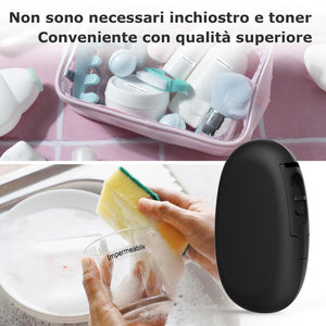 SUPVAN Stampante di Etichette - E10 Bluetooth Portatile Etichettatrice per iOS & Android, Etichettatrice Etichette Adesive con 1 Rotolo di Etichette, Nero