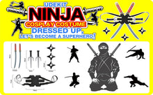 Carica l'immagine nel visualizzatore di Gallery, Set Armi Ninja per Bambini con Zaino, Spada Katana e Coltelli Giocattolo, Accessori Costume Ninja Samurai Giapponese, Co