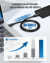 Carica l'immagine nel visualizzatore di Gallery, [Certificato Intel] Cable Matters Cavo Thunderbolt 4 40 Gbit/s, 0,8 m, Nero