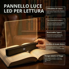 Carica l'immagine nel visualizzatore di Gallery, Lampada Libro Piatta LED Ricaricabile USB-C, Luce per Libri con 3 Colori e Luminosità Regolabile, Lampada da Lettura con