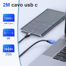 Carica l'immagine nel visualizzatore di Gallery, elzle Cavo USB C,65W Cavo Type C,Cavo USB Type-C Ricarica Rapida,Nylon,2m