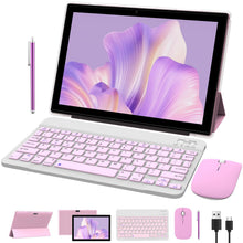 Carica l'immagine nel visualizzatore di Gallery, Tablet PC Android 13 2-in-1 da 10,1 pollici MTK6755 Octa Core 6GB RAM (3GB+3GB espandibili) 128GB ROM 4G LTE 1280×800 IPS Doppia fotocamera 5MP+13MP 5000mAh con tastiera, mouse e stilo