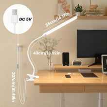 Carica l'immagine nel visualizzatore di Gallery, Lampada a morsetto per cavalletto con interruttore on/off, 3 modalità di colore, dimmerabile, lampada flessibile a collo