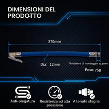 Carica l'immagine nel visualizzatore di Gallery, 2 Pezzi Tubo Gonfiaggio Pneumatici 12.5mm, Prolunga Tubo Manometro Pressione Gomme per Pistola Gonfiaggio Pneumatici e G