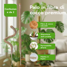Carica l'immagine nel visualizzatore di Gallery, Wigearss 2 Pezzi Bastone di Muschio, Palo Cocco Piante Sostegno Piante Supporti, Pieghevoli Fibra di Cocco, Tutore Musch