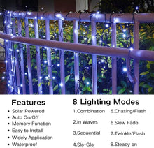 Carica l'immagine nel visualizzatore di Gallery, ODEETRONIC Catena Luminosa Solare, 20M 200 LED Natale Luce Stringa Solari Esterno 8 Modalità Impermeabile Luci Giardino 