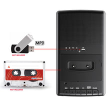 Carica l'immagine nel visualizzatore di Gallery, Reproductor Cassette Portatile Lettore Cassette Audio Registratore di Nastri Digitalizza su USB con Maniglia, Cuffie, Microfono, Altoparlante