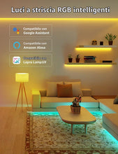 Carica l'immagine nel visualizzatore di Gallery, Lepro Striscia LED RGB Smart 5M Impermeabile, Strisce LED da Esterno WiFi con Telecomando e Controller, Compatibile con 