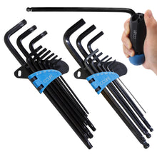 Carica l'immagine nel visualizzatore di Gallery, CCLIFE Chiavi a Brugola Set Chiavi Esagonali 19 pz Torx 1.5mm-10mm &amp; T10-T50 Cr-V Testa Sferica con Impugnatura a T Colo