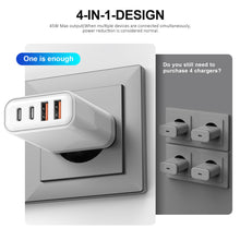 Carica l&#39;immagine nel visualizzatore di Gallery, Caricatore USB C Alimentatore - 45W Presa Rapido Replacement for iPhone 16 15 14 13 12 11 Pro Max Plus Mini SE 2020 XS XR,Pad,4-Port USB C Spina Caricabatterie Carica Batterie USBC Cellulare