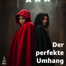 Carica l'immagine nel visualizzatore di Gallery, Costume da vampiro, mantello con cappuccio, per bambini e adulti, per Halloween e carnevale su entrambi i lati (nero)
