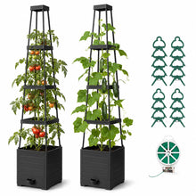 Carica l'immagine nel visualizzatore di Gallery, 2 Fioriere con Traliccio per Pomodori Autoirriganti