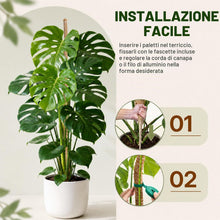 Carica l'immagine nel visualizzatore di Gallery, Tutore per Piante Rampicanti 2x 160 cm - Palo di Muschio Pieghevole in Cocco con Anima in Alluminio, Supporto Modellabil