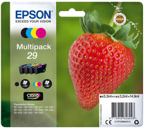Carica l&#39;immagine nel visualizzatore di Gallery, Epson Fragola Claria Home Serie 29, Cartucce per Stampante Getto d&#39;Inchiostro, Multipack 4 Colori, Nero, Ciano, Magenta, Giallo, Formato Standard, Stampe Basso Costo fino 180 Pagine