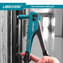 Carica l'immagine nel visualizzatore di Gallery, LIBRATON Rivettatrice Manuale 80 Pz Rivetti con 4 HSS Teste Intercambiabili