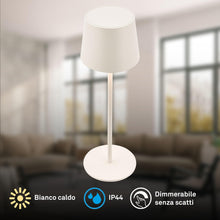Carica l'immagine nel visualizzatore di Gallery, BRILONER - Lampada da tavolo LED senza fili IP44 con touch, dimmerabile, batteria e sorgente luminosa sostituibili, da c